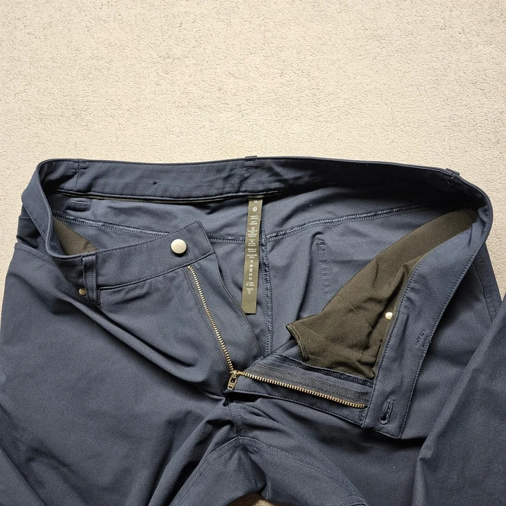 Lululemon Mens Commission‎ Pant Classic Navy Blue 36 Tech Chino Trousers LM5ADGT